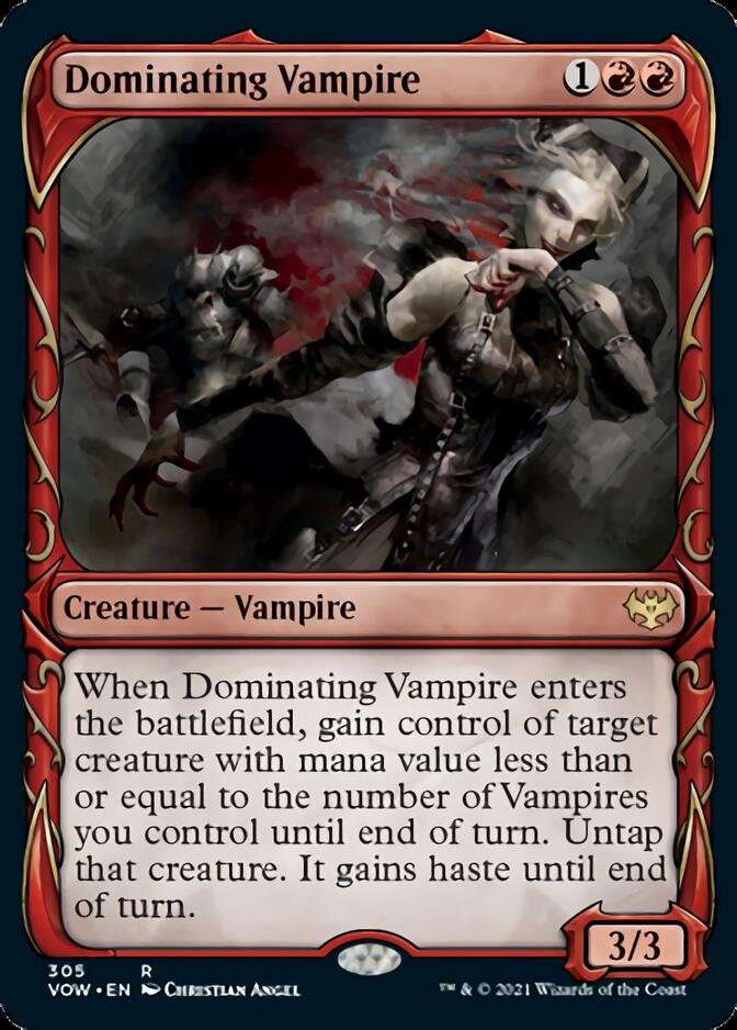 Dominating Vampire (Showcase Fang Frame) [Innistrad: Crimson Vow] | Empire Gaming NC