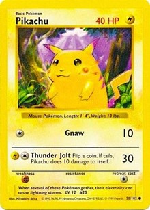 Pikachu (Red Cheeks) (58) [Base Set (Shadowless)] | Empire Gaming NC