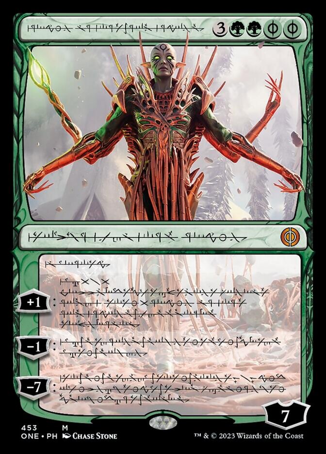 Nissa, Ascended Animist (Phyrexian Step-and-Compleat Foil) [Phyrexia: All Will Be One] | Empire Gaming NC