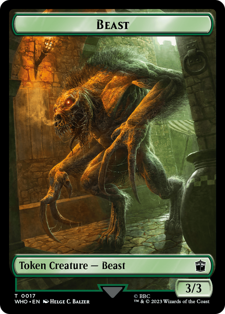 Soldier // Beast Double-Sided Token [Doctor Who Tokens] | Empire Gaming NC