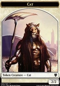 Cat (001) // Cat Warrior (008) Double-sided Token [Commander 2017 Tokens] | Empire Gaming NC