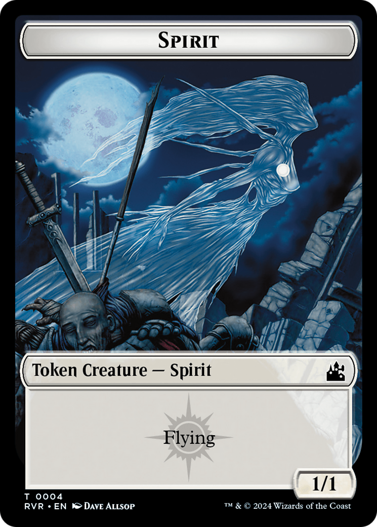 Spirit (0018) // Spirit (0004) Double-Sided Token [Ravnica Remastered Tokens] | Empire Gaming NC