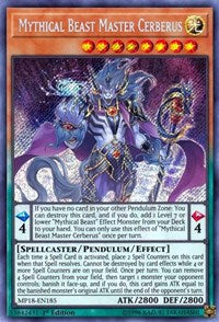 Mythical Beast Master Cerberus [MP18-EN185] Secret Rare | Empire Gaming NC