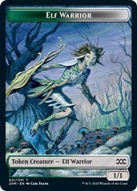 Elf Warrior // Plant Double-sided Token [Double Masters Tokens] | Empire Gaming NC