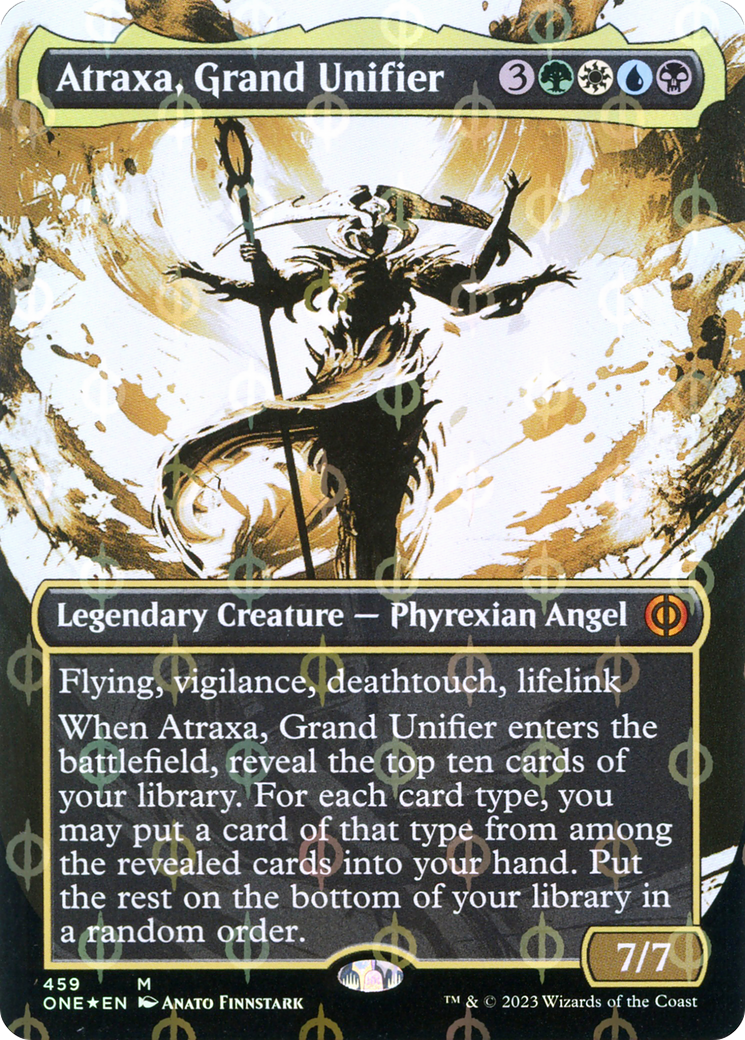 Atraxa, Grand Unifier (Borderless Ichor Step-and-Compleat Foil) [Phyrexia: All Will Be One] | Empire Gaming NC