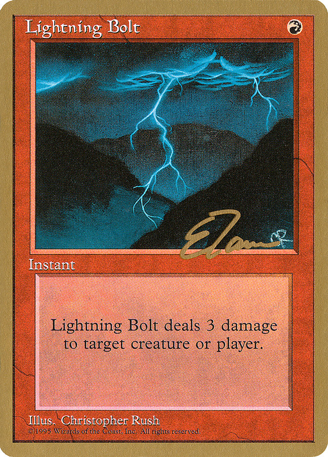 Lightning Bolt (Eric Tam) [Pro Tour Collector Set] | Empire Gaming NC