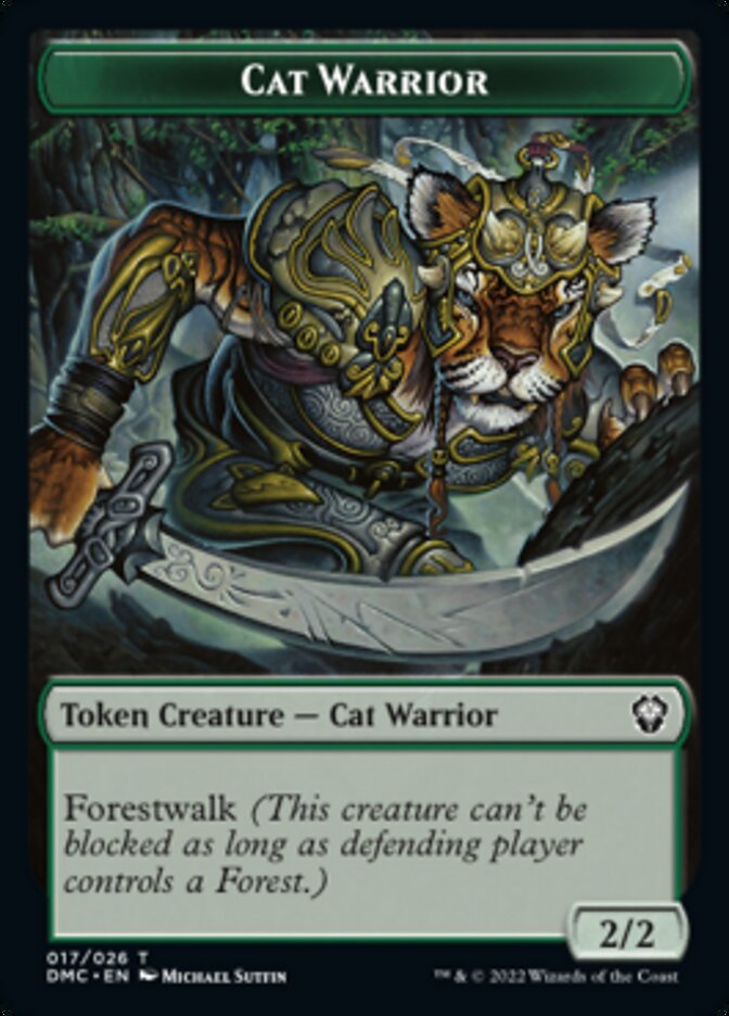 Cat Warrior Token [Dominaria United Commander Tokens] | Empire Gaming NC