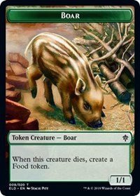 Boar // Food (15) Double-sided Token [Throne of Eldraine Tokens] | Empire Gaming NC