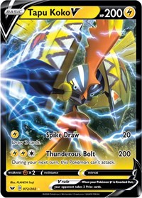 Tapu Koko V (072/202) [SWSH01: Sword & Shield Base Set] | Empire Gaming NC