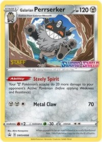 Galarian Perrserker - SWSH008 (Prerelease Promo) [Staff] (SWSH008) [SWSH: Sword & Shield Promo Cards] | Empire Gaming NC