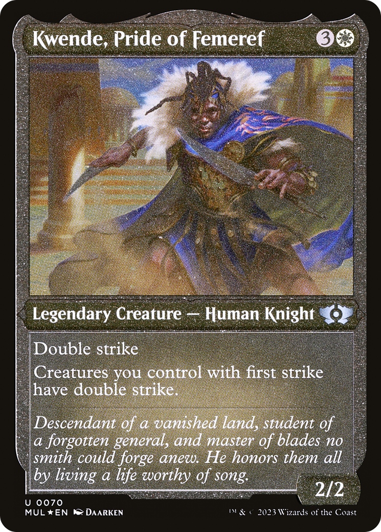 Kwende, Pride of Femeref (Foil Etched) [Multiverse Legends] | Empire Gaming NC