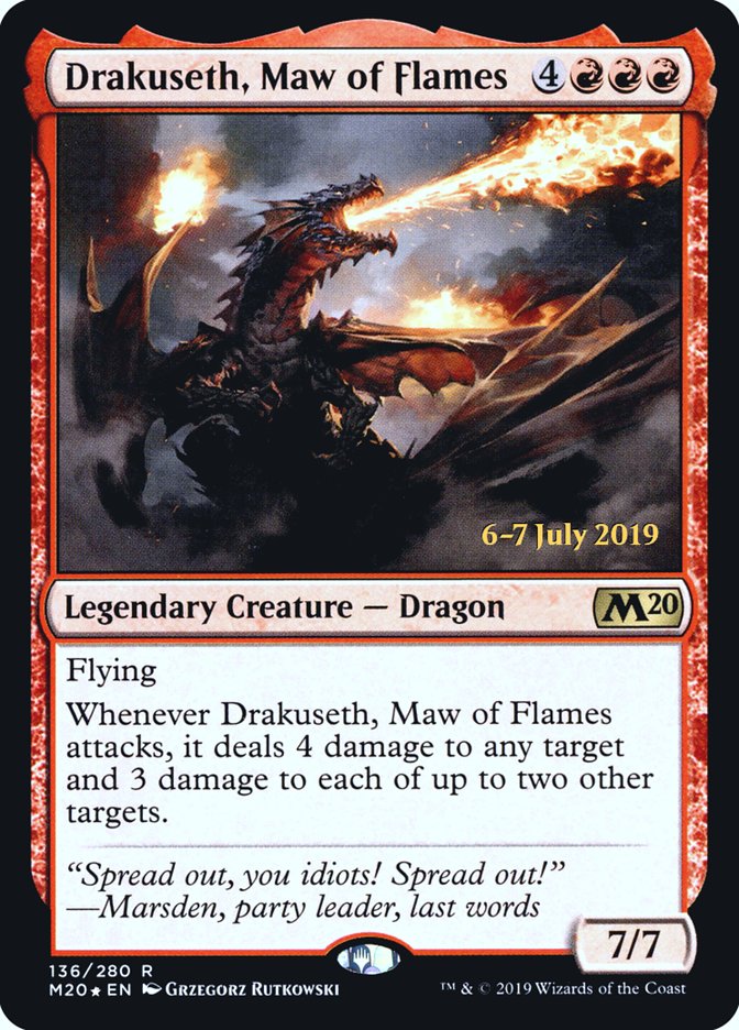 Drakuseth, Maw of Flames  [Core Set 2020 Prerelease Promos] | Empire Gaming NC