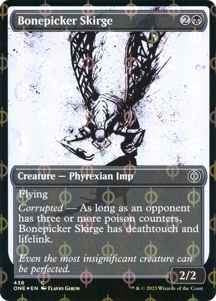 Bonepicker Skirge (Showcase Ichor Step-and-Compleat Foil) [Phyrexia: All Will Be One] | Empire Gaming NC