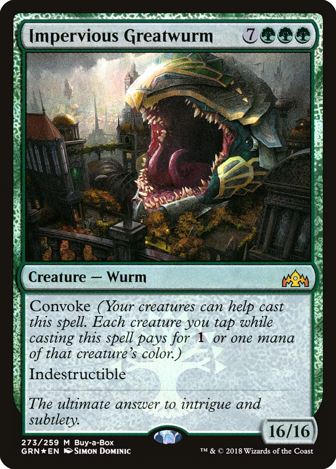 Impervious Greatwurm (Buy-A-Box) [Guilds of Ravnica] | Empire Gaming NC