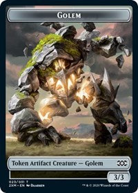 Golem // Elf Warrior Double-sided Token [Double Masters Tokens] | Empire Gaming NC