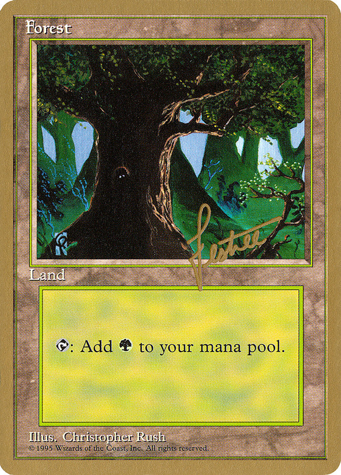 Forest (bl377) (Bertrand Lestree) [Pro Tour Collector Set] | Empire Gaming NC