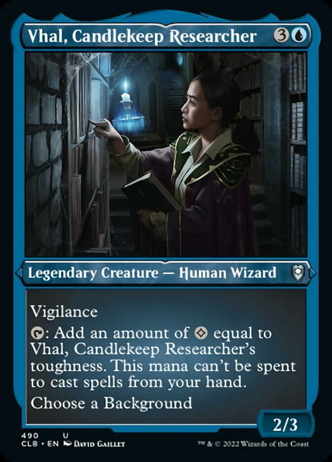 Vhal, Candlekeep Researcher (Foil Etched) [Commander Legends: Battle for Baldur's Gate] | Empire Gaming NC