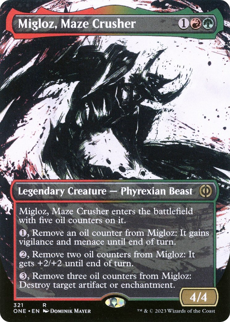 Migloz, Maze Crusher (Borderless Ichor) [Phyrexia: All Will Be One] | Empire Gaming NC