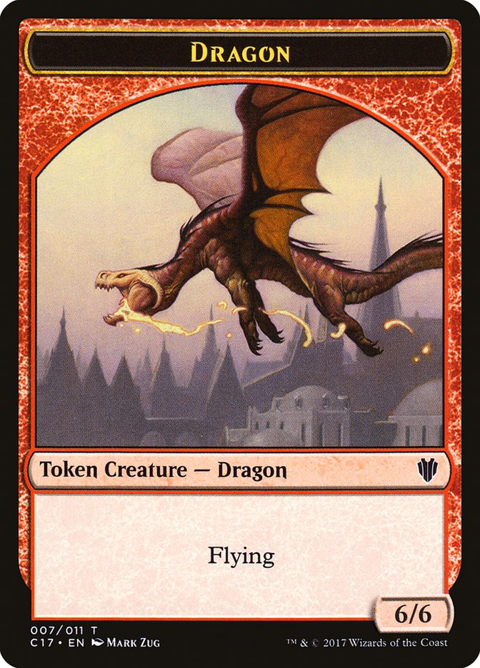 Cat Dragon // Dragon (007) Double-sided Token [Commander 2017 Tokens] | Empire Gaming NC