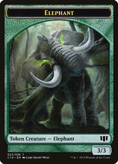 Elephant // Elf Warrior Double-sided Token [Commander 2014 Tokens] | Empire Gaming NC