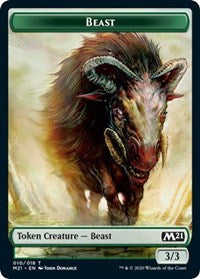 Beast // Knight Double-sided Token [Core Set 2021 Tokens] | Empire Gaming NC