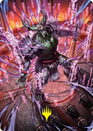 Hidetsugu, Devouring Chaos Art Card (Gold-Stamped Signature) [Kamigawa: Neon Dynasty Art Series] | Empire Gaming NC