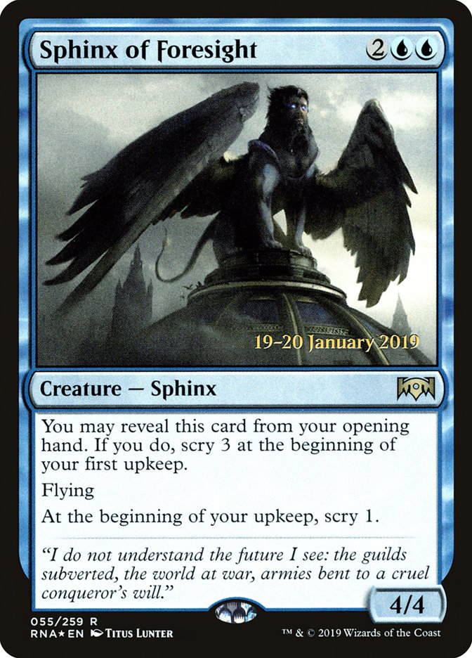 Sphinx of Foresight [Ravnica Allegiance Prerelease Promos] | Empire Gaming NC