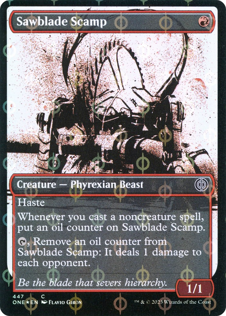 Sawblade Scamp (Showcase Ichor Step-and-Compleat Foil) [Phyrexia: All Will Be One] | Empire Gaming NC