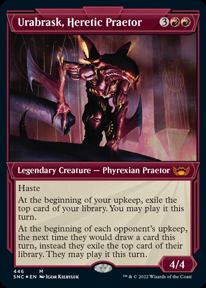 Urabrask, Heretic Praetor (Showcase Art Deco Foil Etched) [Streets of New Capenna] | Empire Gaming NC