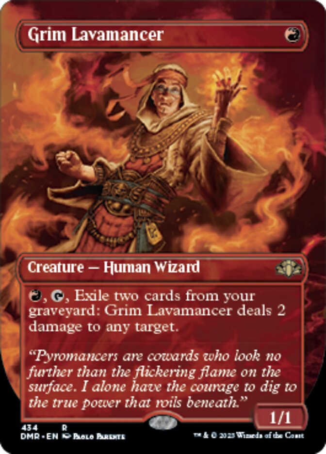 Grim Lavamancer (Borderless Alternate Art) [Dominaria Remastered] | Empire Gaming NC