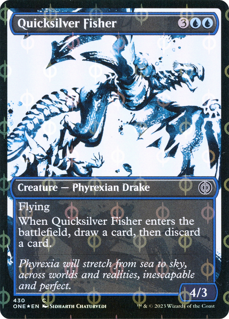 Quicksilver Fisher (Showcase Ichor Step-and-Compleat Foil) [Phyrexia: All Will Be One] | Empire Gaming NC