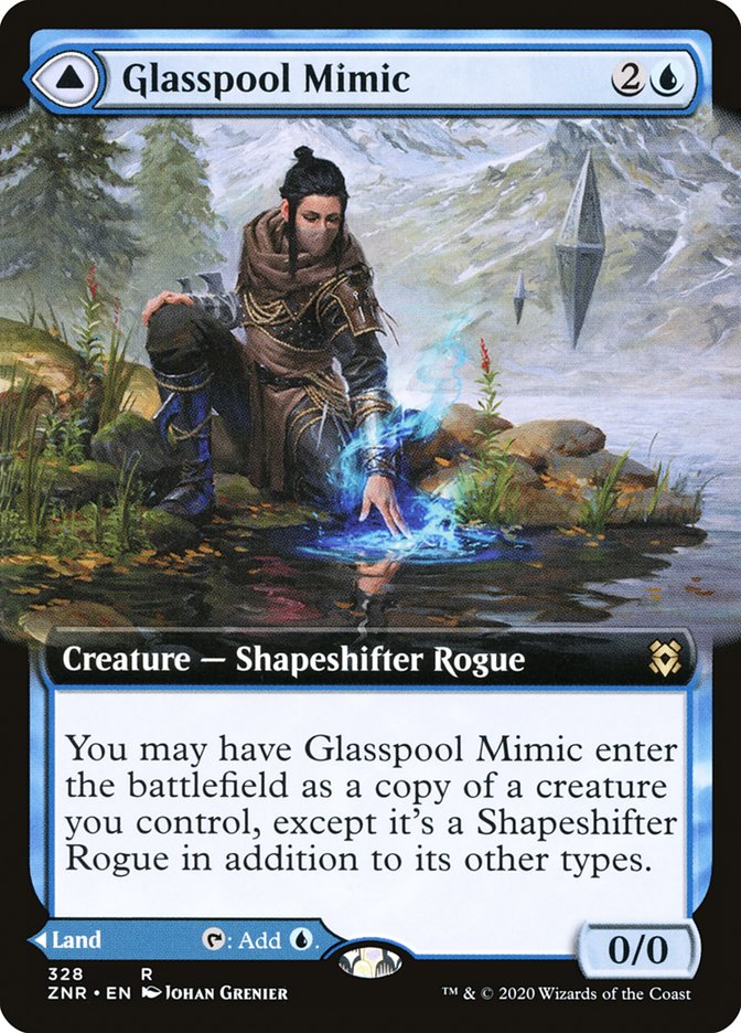 Glasspool Mimic // Glasspool Shore (Extended Art) [Zendikar Rising] | Empire Gaming NC