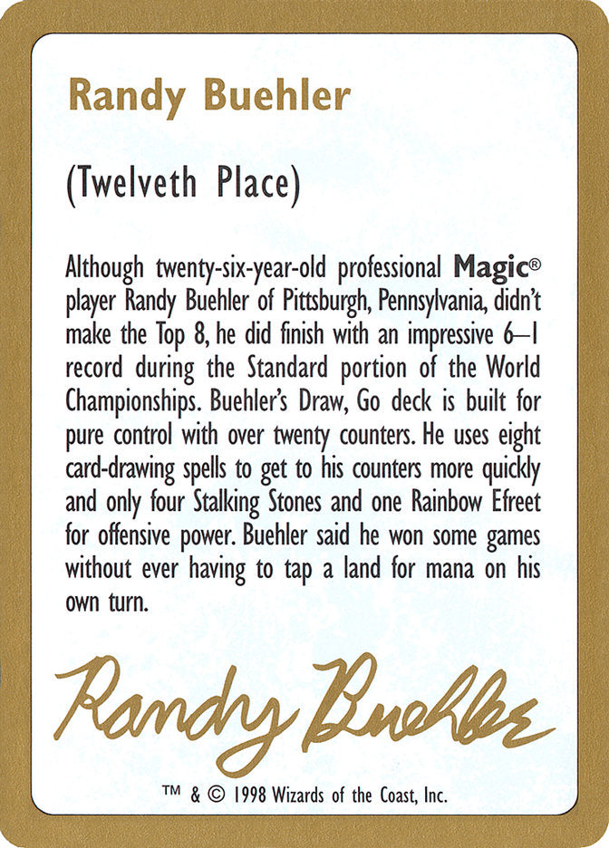 Randy Buehler Bio [World Championship Decks 1998] | Empire Gaming NC