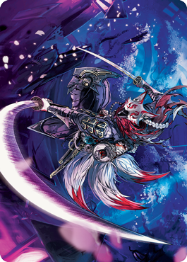 Blade-Blizzard Kitsune Art Card [Kamigawa: Neon Dynasty Art Series] | Empire Gaming NC