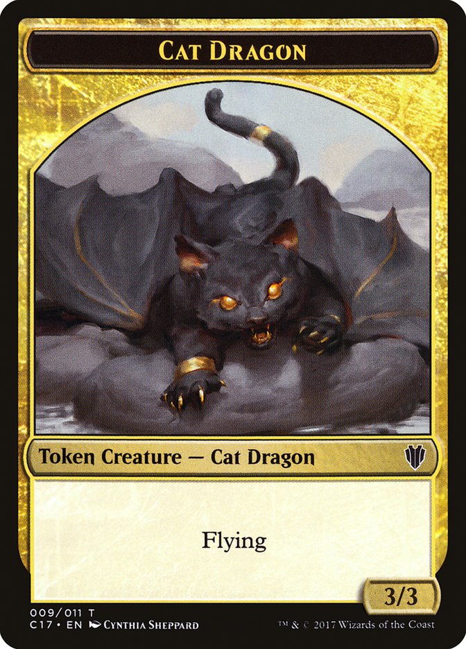 Cat Dragon // Dragon (007) Double-sided Token [Commander 2017 Tokens] | Empire Gaming NC