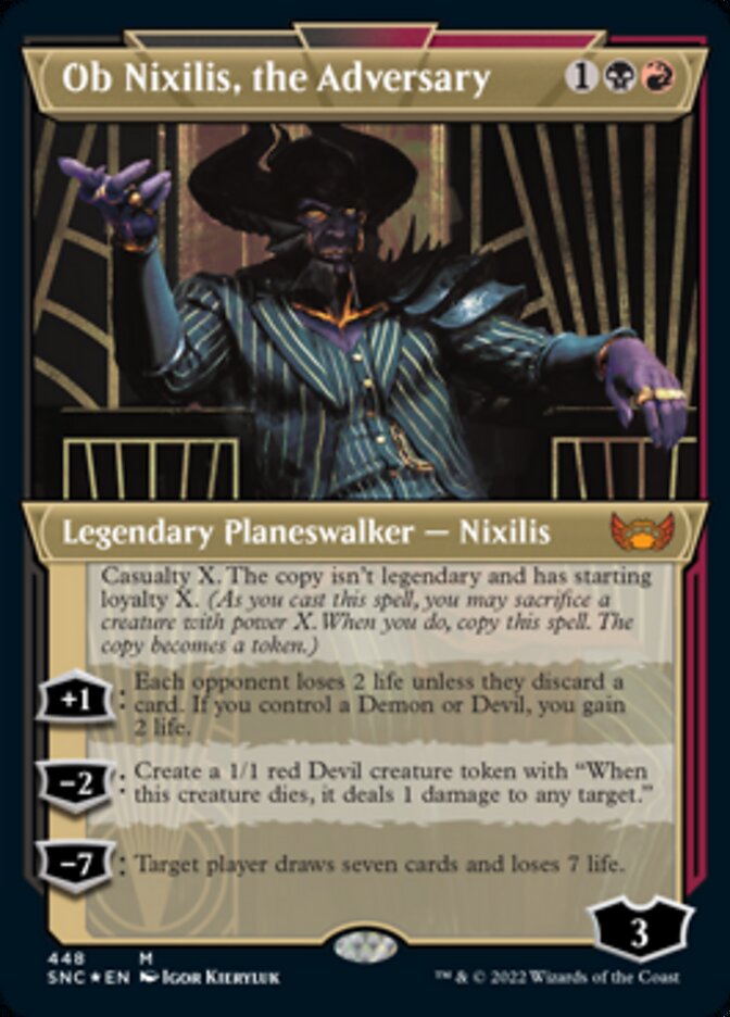 Ob Nixilis, the Adversary (Showcase Art Deco Foil Etched) [Streets of New Capenna] | Empire Gaming NC