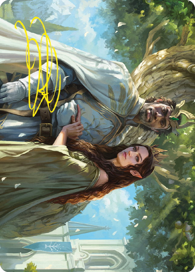 Aragorn and Arwen, Wed Art Card (Gold-Stamped Signature) [The Lord of the Rings: Tales of Middle-earth Art Series] | Empire Gaming NC