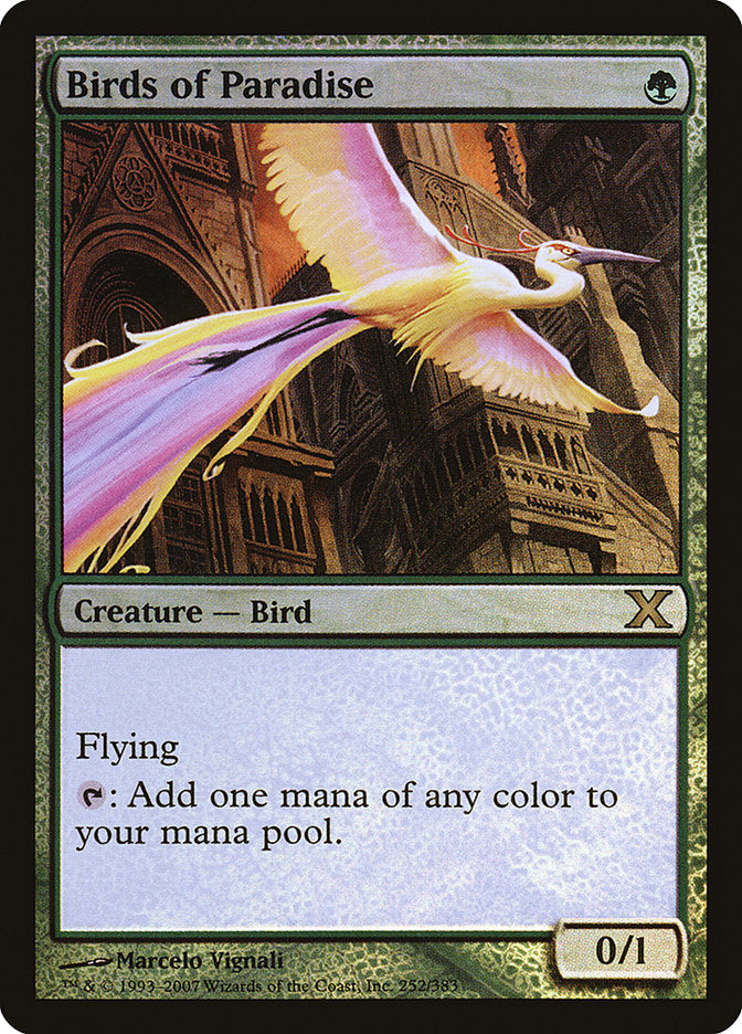 Birds of Paradise (Premium Foil) [Tenth Edition] | Empire Gaming NC