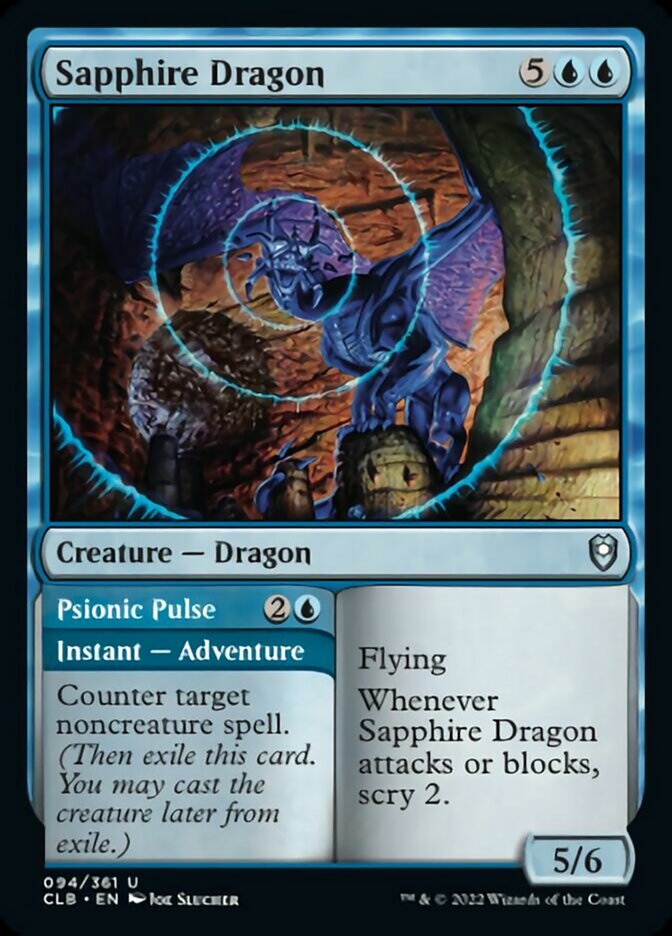 Sapphire Dragon // Psionic Pulse [Commander Legends: Battle for Baldur's Gate] | Empire Gaming NC