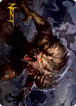 Village Reavers Art Card (Gold-Stamped Signature) [Innistrad: Midnight Hunt Art Series] | Empire Gaming NC