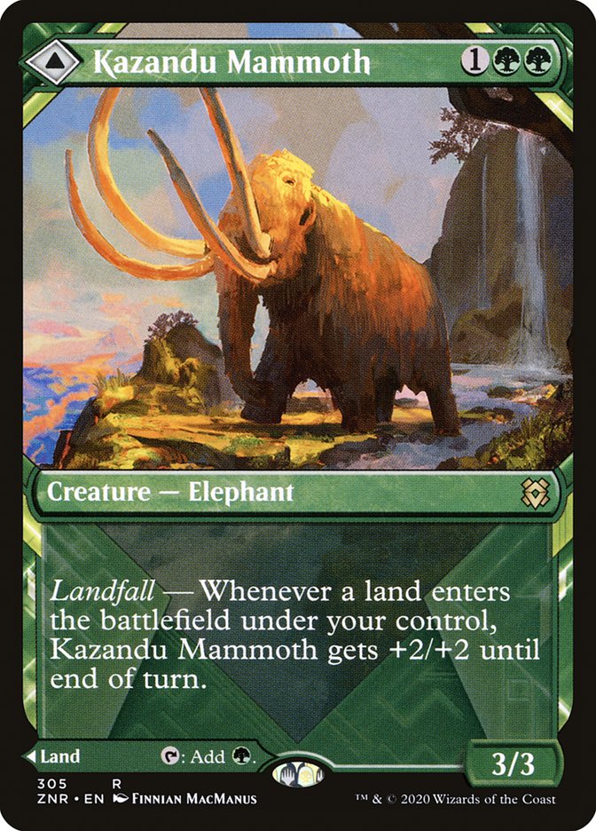 Kazandu Mammoth // Kazandu Valley (Showcase) [Zendikar Rising] | Empire Gaming NC