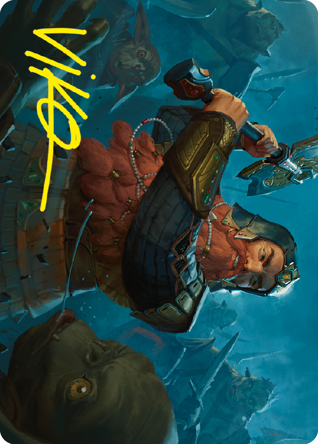 Gimli, Counter of Kills Art Card (10/81) (Gold-Stamped Signature) [The Lord of the Rings: Tales of Middle-earth Art Series] | Empire Gaming NC
