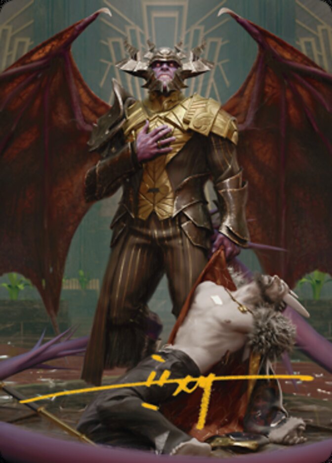 Ob Nixilis, the Adversary 1 Art Card (Gold-Stamped Signature) [Streets of New Capenna Art Series] | Empire Gaming NC