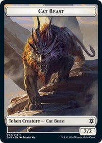 Cat Beast // Construct Double-sided Token [Zendikar Rising Tokens] | Empire Gaming NC