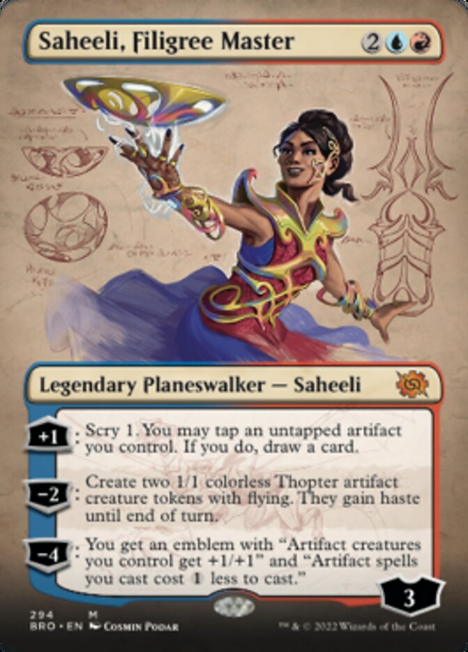 Saheeli, Filigree Master (Borderless Alternate Art) [The Brothers' War] | Empire Gaming NC