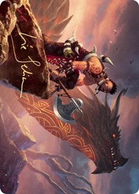 Dragonkin Berserker Art Card (Gold-Stamped Signature) [Kaldheim: Art Series] | Empire Gaming NC