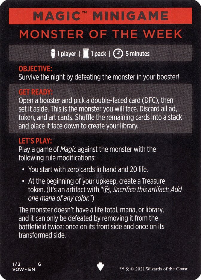 Monster of The Week (Magic Minigame) [Innistrad: Crimson Vow Minigame] | Empire Gaming NC