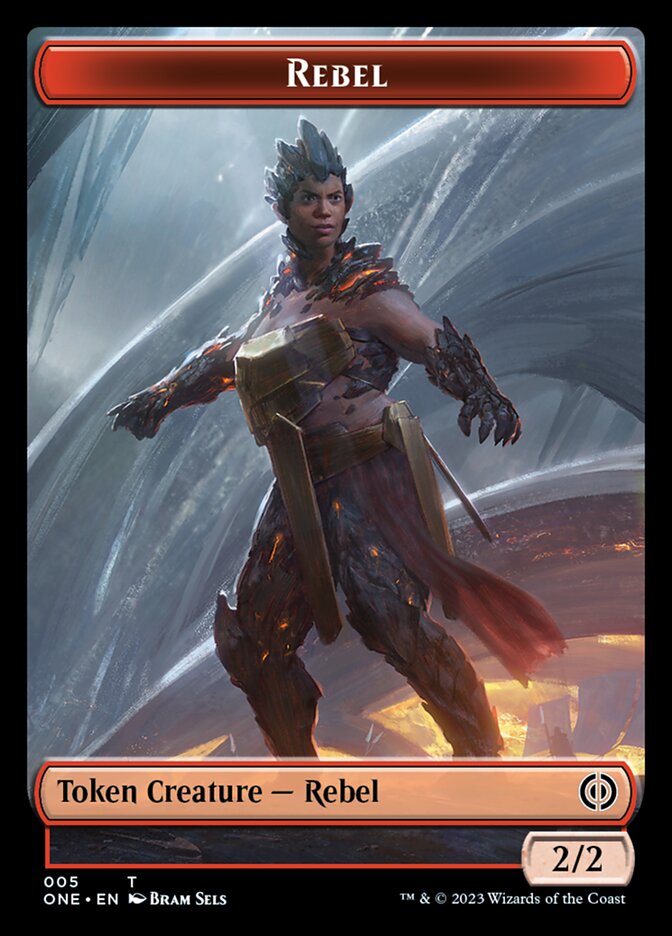 Rebel // Phyrexian Germ Double-Sided Token [Phyrexia: All Will Be One Commander Tokens] | Empire Gaming NC