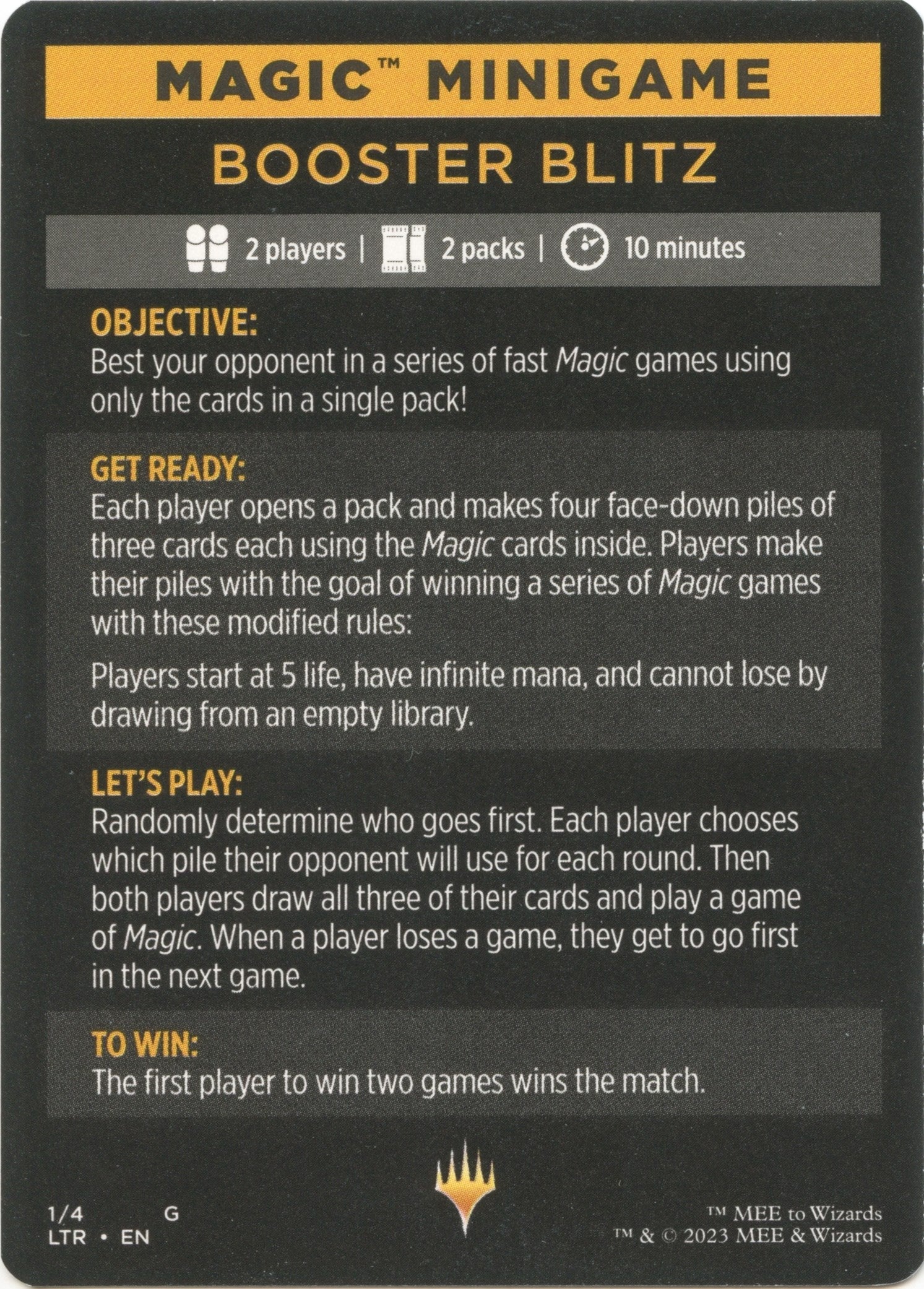 Booster Blitz (Magic Minigame) [The Lord of the Rings: Tales of Middle-Earth Minigame] | Empire Gaming NC
