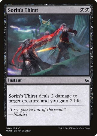 Sorin's Thirst [War of the Spark] | Empire Gaming NC